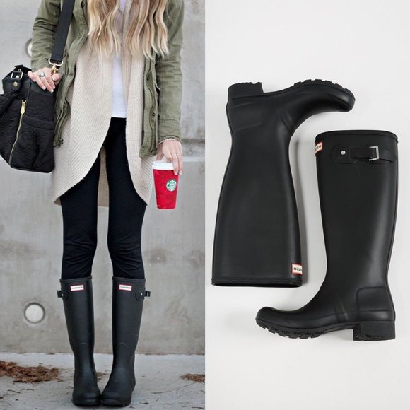 HUNTER ORIGINAL MATTE BLACK TALL RAIN BOOT - Picture 6 of 14
